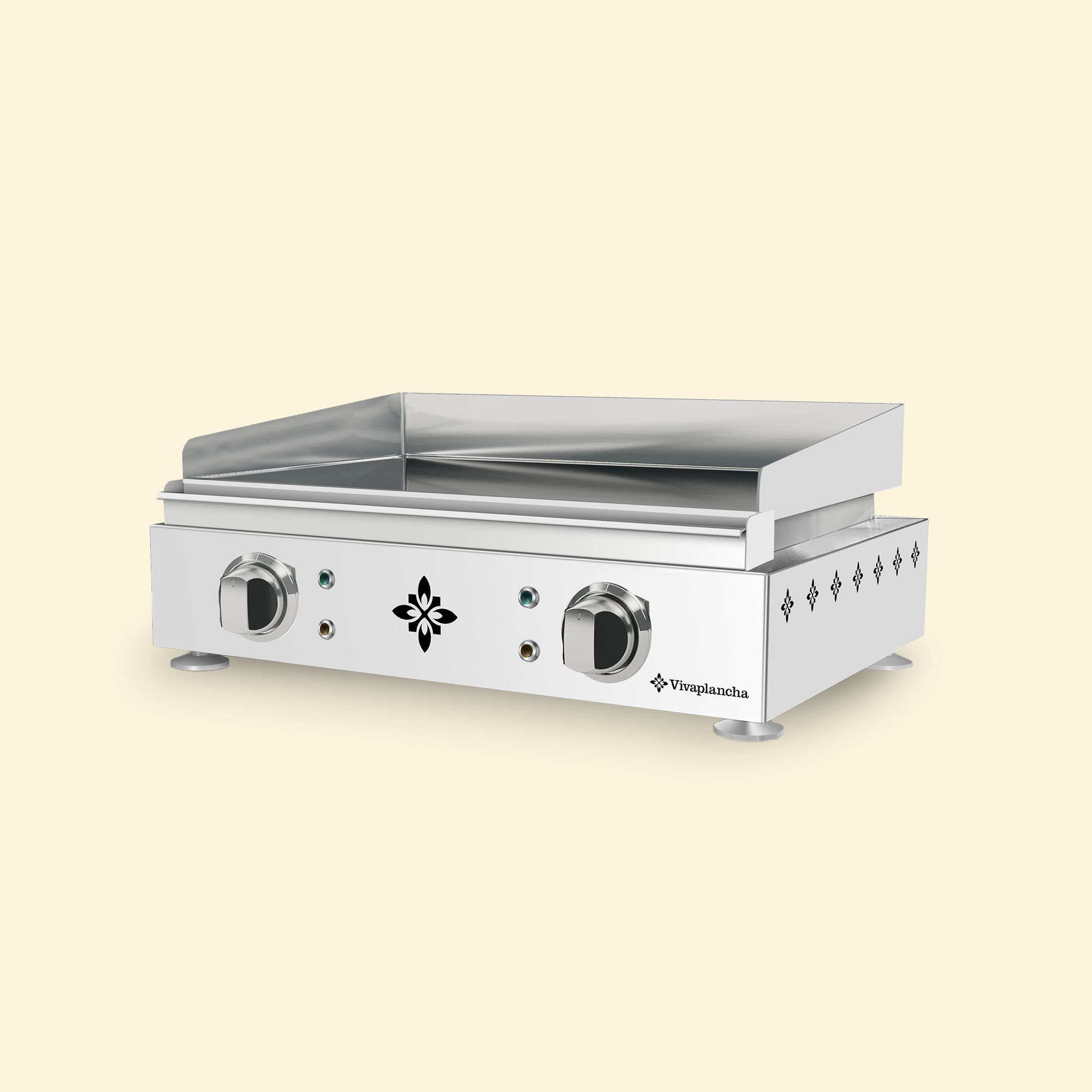 Plancha électrique LIMA – inox et chrome dur, 2 zones de cuisson ...
